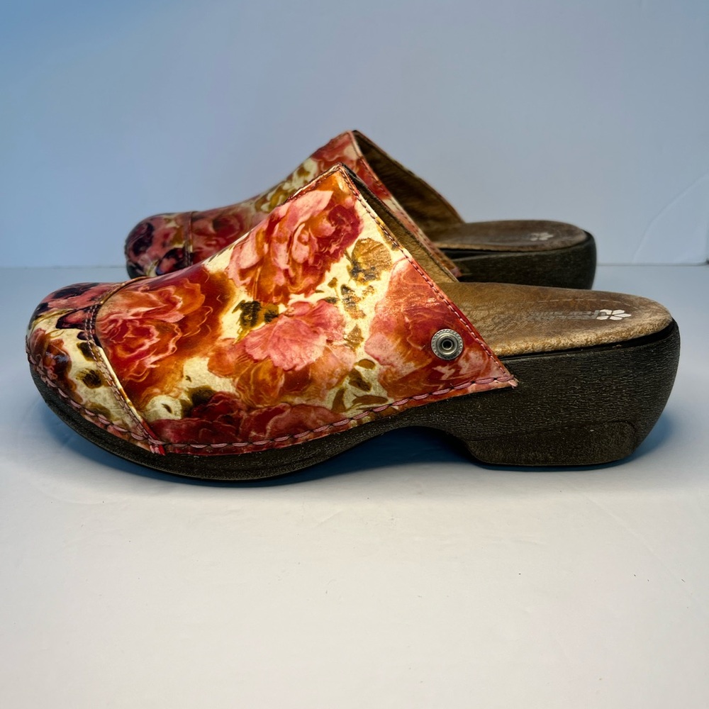 Rocky 4EurSole Floral Patent Leather Work Clogs‎ Mules Shoes Size 39 - Picture 5 of 12